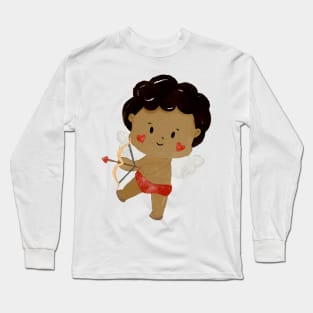 Cute Brown Valentines day Angel Cupid Long Sleeve T-Shirt